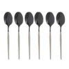 Set 6 cucchiaini taupe e nero Luxy