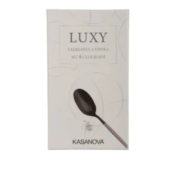 Set 6 cucchiaini taupe e nero Luxy