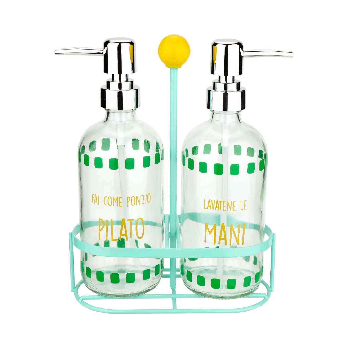 Set 2 dispenser sapone vetro con stand Color Bloom