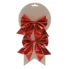 Set 2 fiocchi natalizi rossi 12x15 cm