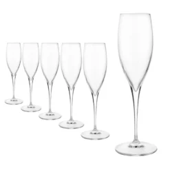Set 6 flute Champagne Io vino in vetro cristallo