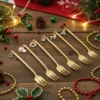 Set 6 forchettine dolce ciondoli natalizi