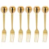 Set 6 forchettine dorate con stand Spiky Party