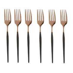 Set 6 forchettine nero e rosa gold Luxy