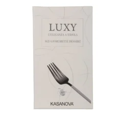 Set 6 forchettine taupe e nero Luxy