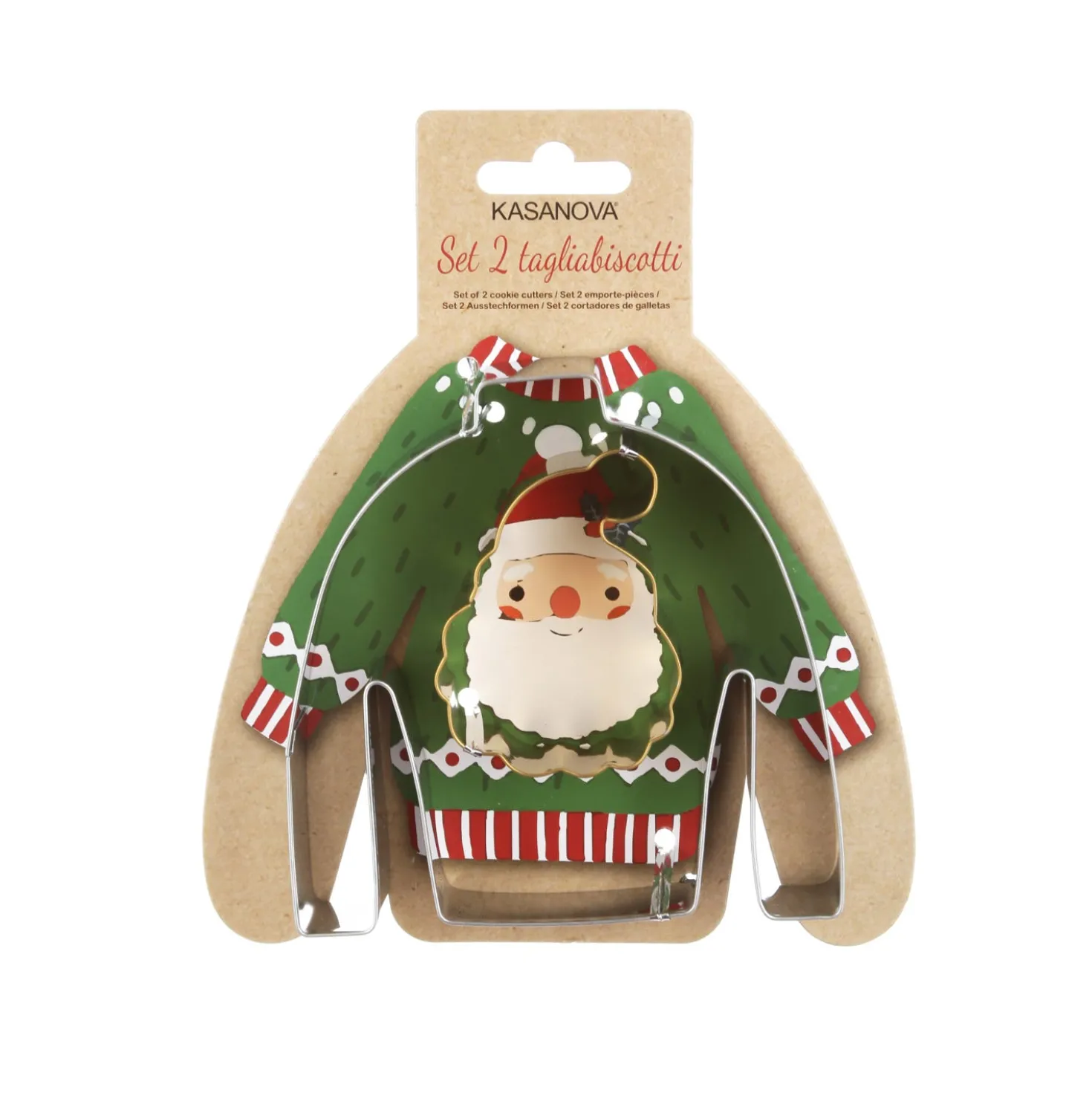 Set 2 formine tagliabiscotti Babbo Natale e maglione