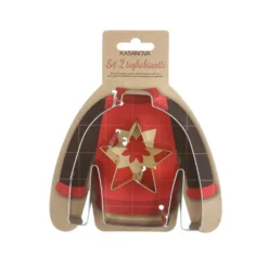 Set 2 formine tagliabiscotti Natale stella e maglione