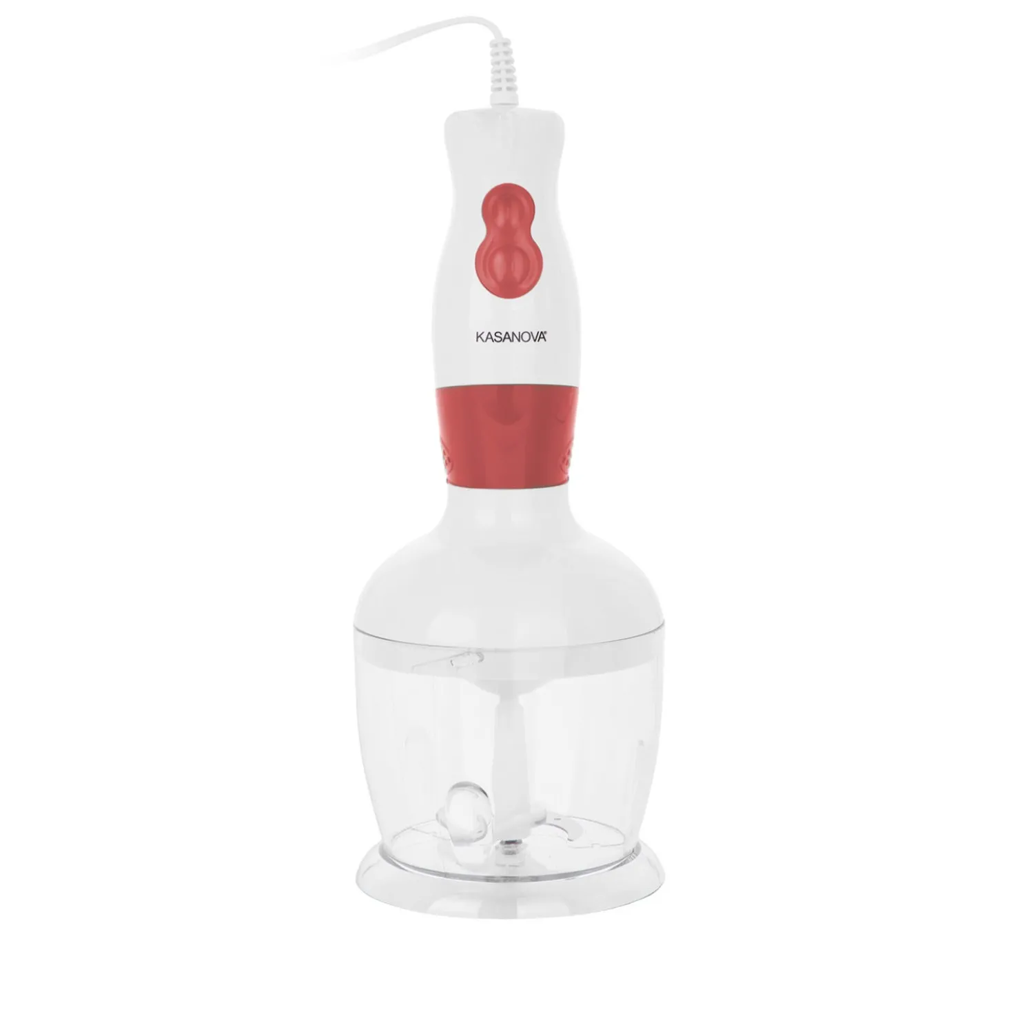 Set frullatore a immersione 3 in 1 rosso con stand