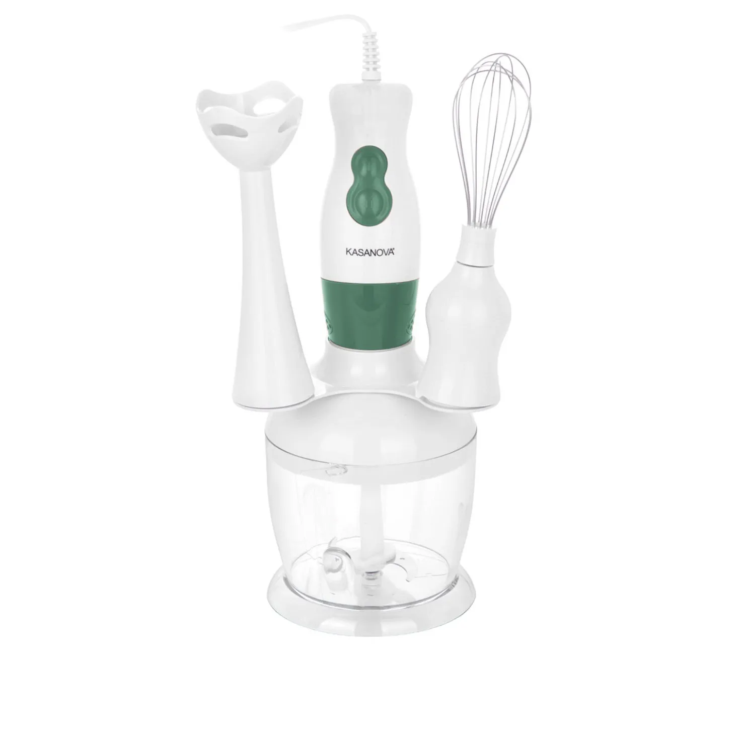 Set frullatore a immersione 3 in 1 verde con stand