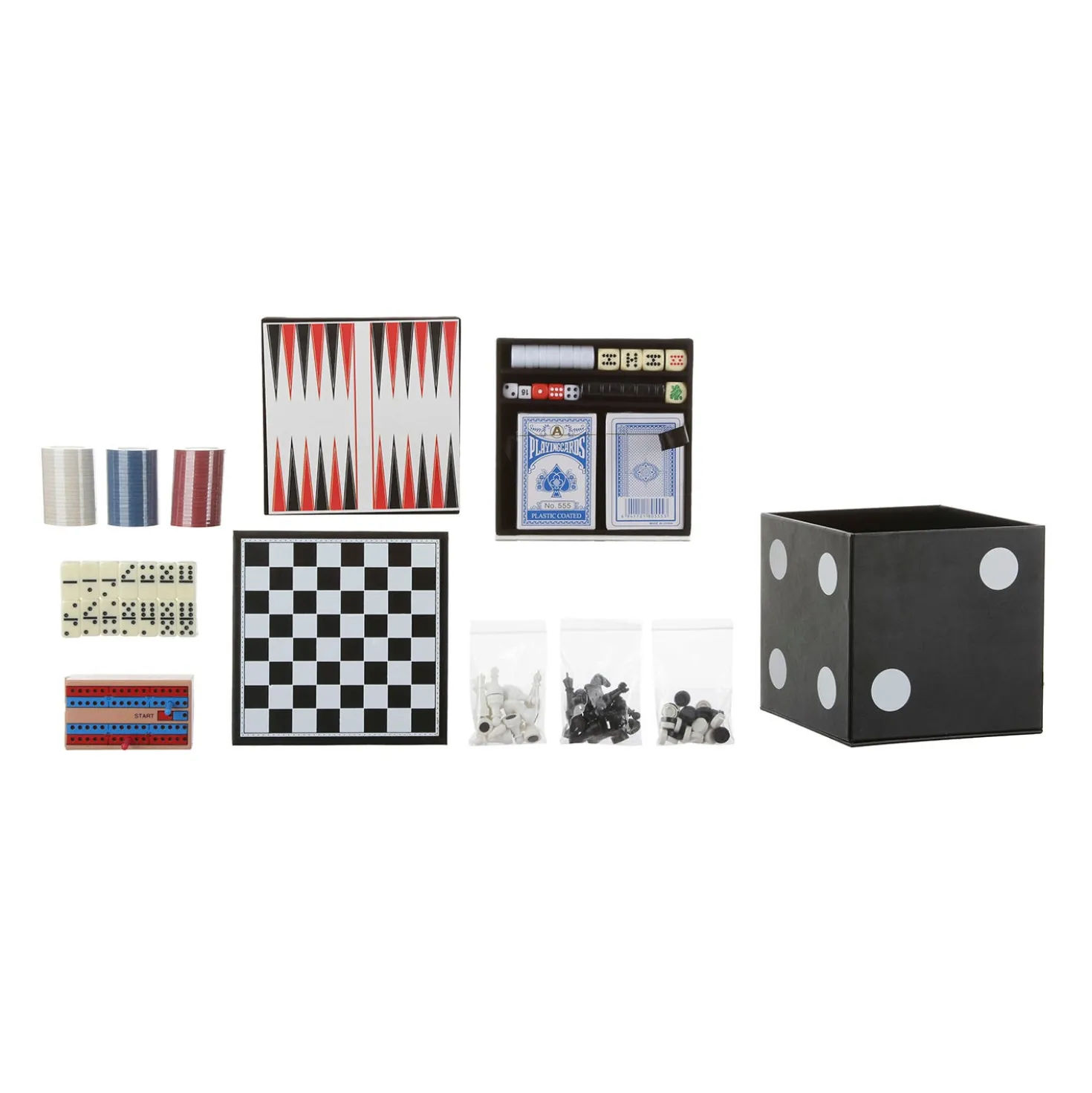 Set 6 giochi in 1 con poker, dama e scacchi