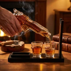 Set liquore bottiglia pistola con bicchierini shot