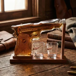 Set liquore bottiglia pistola con bicchierini shot