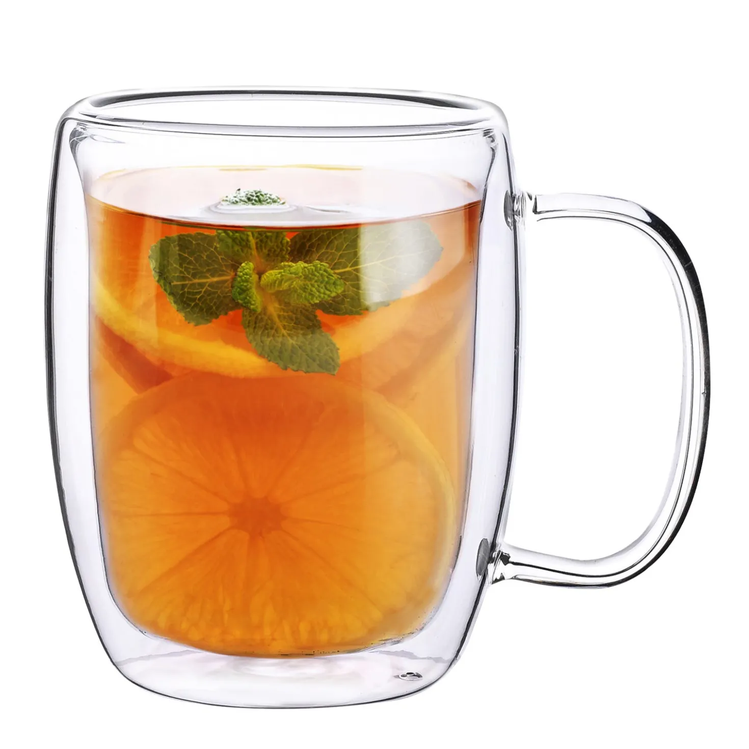 Set 2 mug da 280 ml, in vetro borosilicato da 12x8,5x11,5 cm