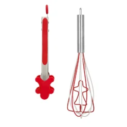 Set natalizio pinza e frusta silicone rosso