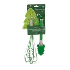 Set natalizio pinza e frusta silicone verde