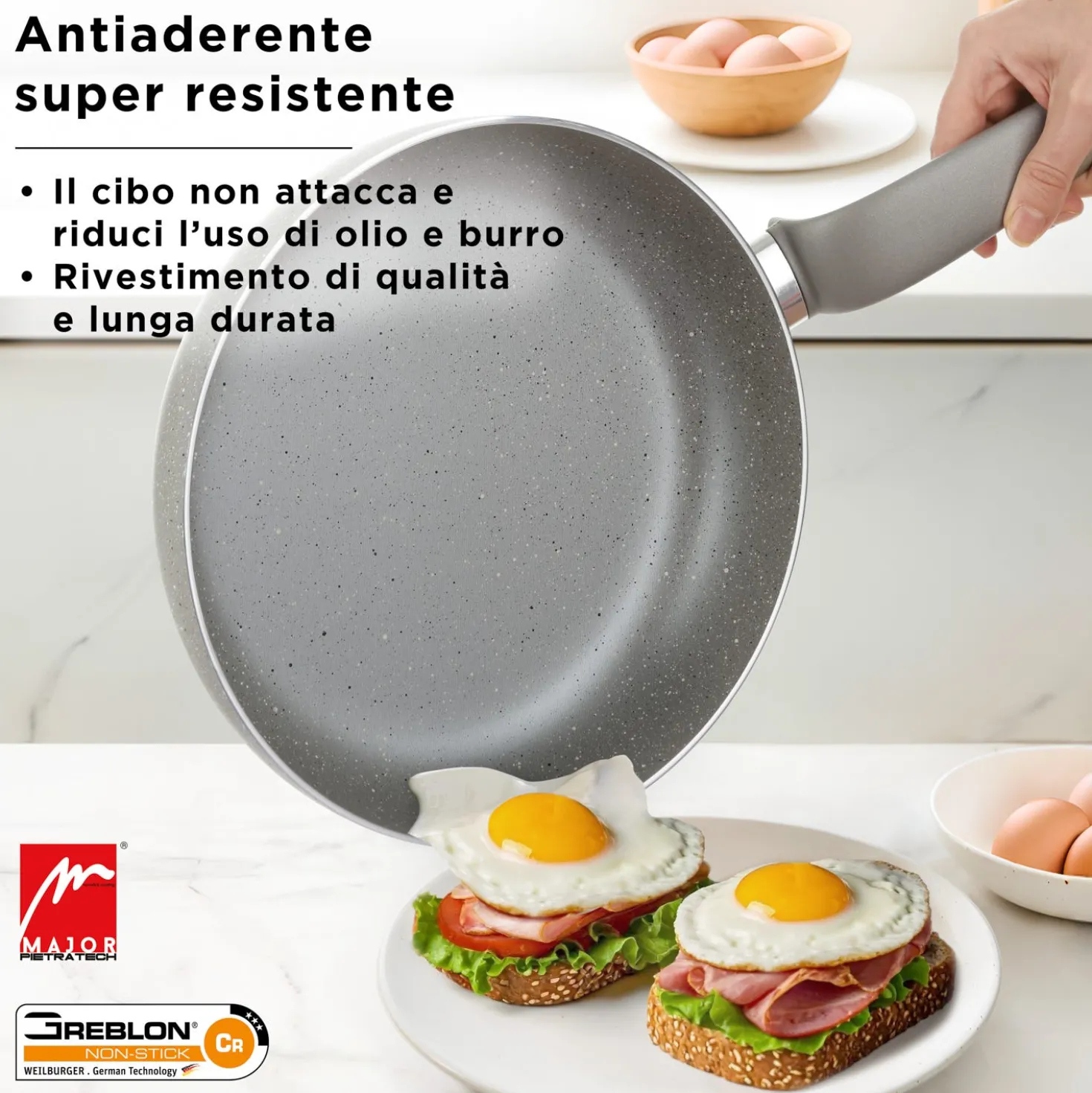 Set 3 padelle antiaderenti 20, 26 e 30 cm