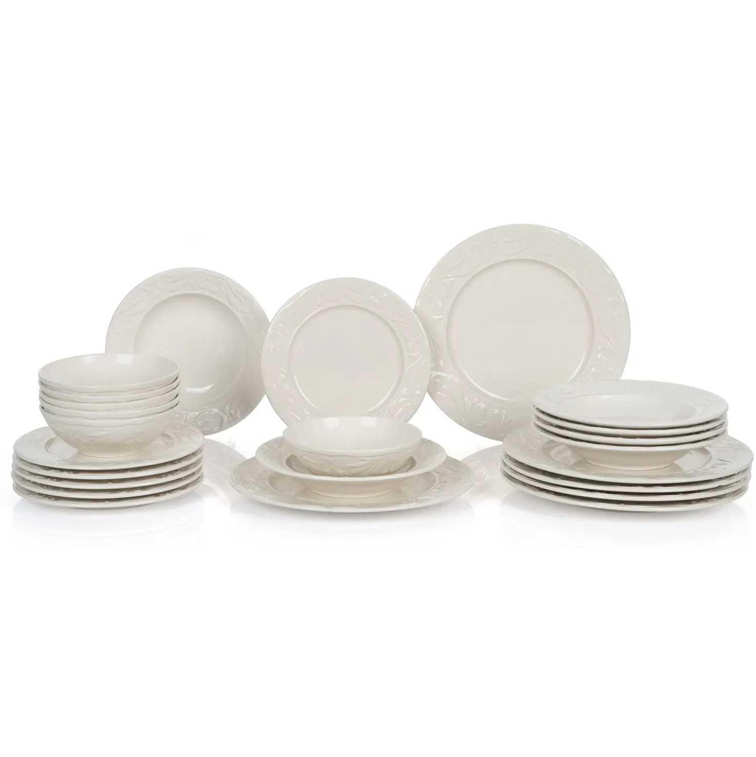 Set 24 piatti Roly crema