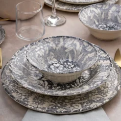 Set 24 piatti Stone Flower