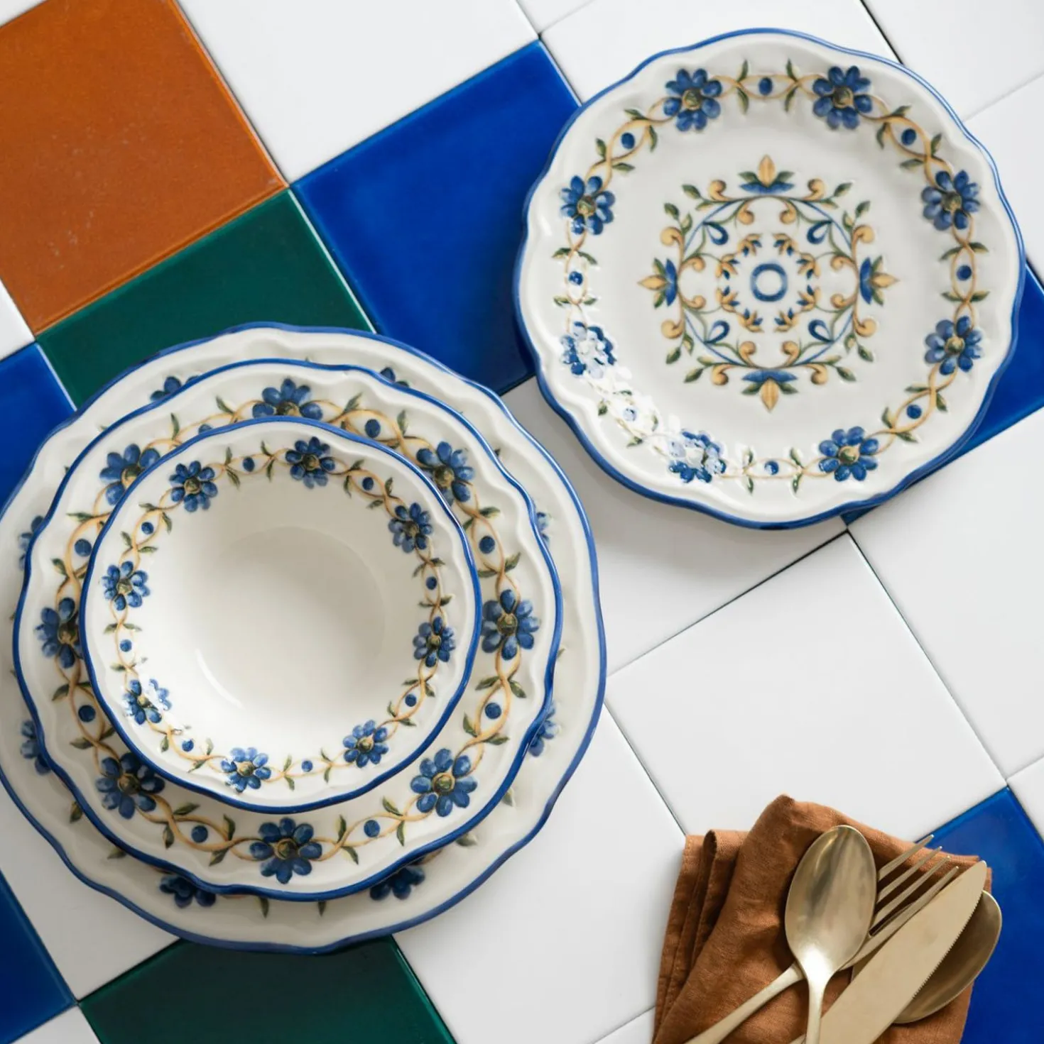 Set 24 piatti Tuscan bloom