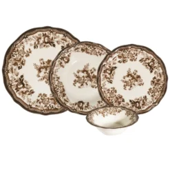 Set 24 piatti Velour marroni