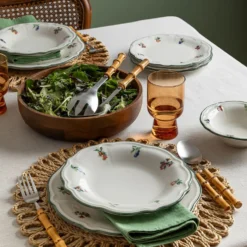 Set 24 piatti vintage rose