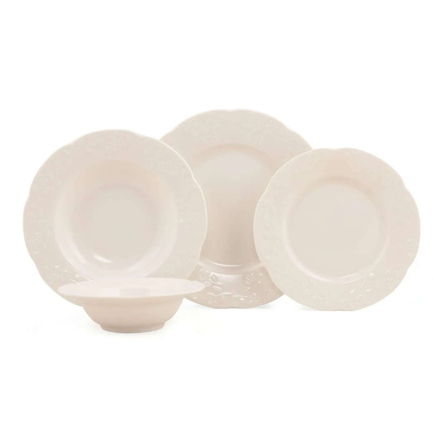 Set 24 piatti white flower