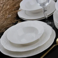 Set 24 piatti white flower