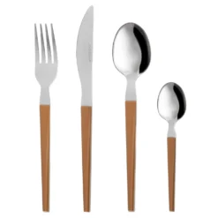 Set 24 posate in acciaio manico marrone Diletta