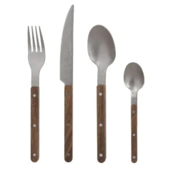 Set 24 posate Lucille in acciaio inox manico marrone