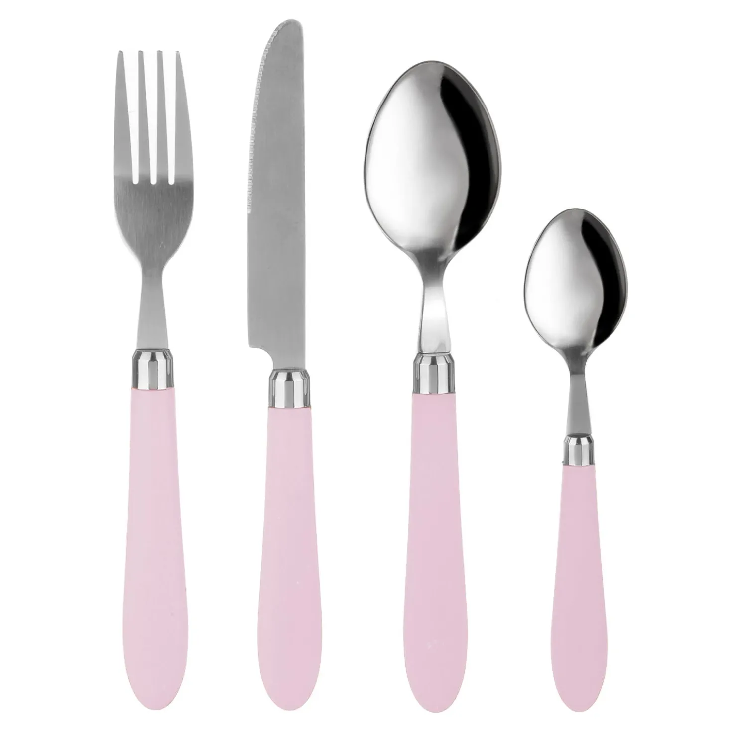 Set 24 posate Smooth in acciaio inox con manico lilla