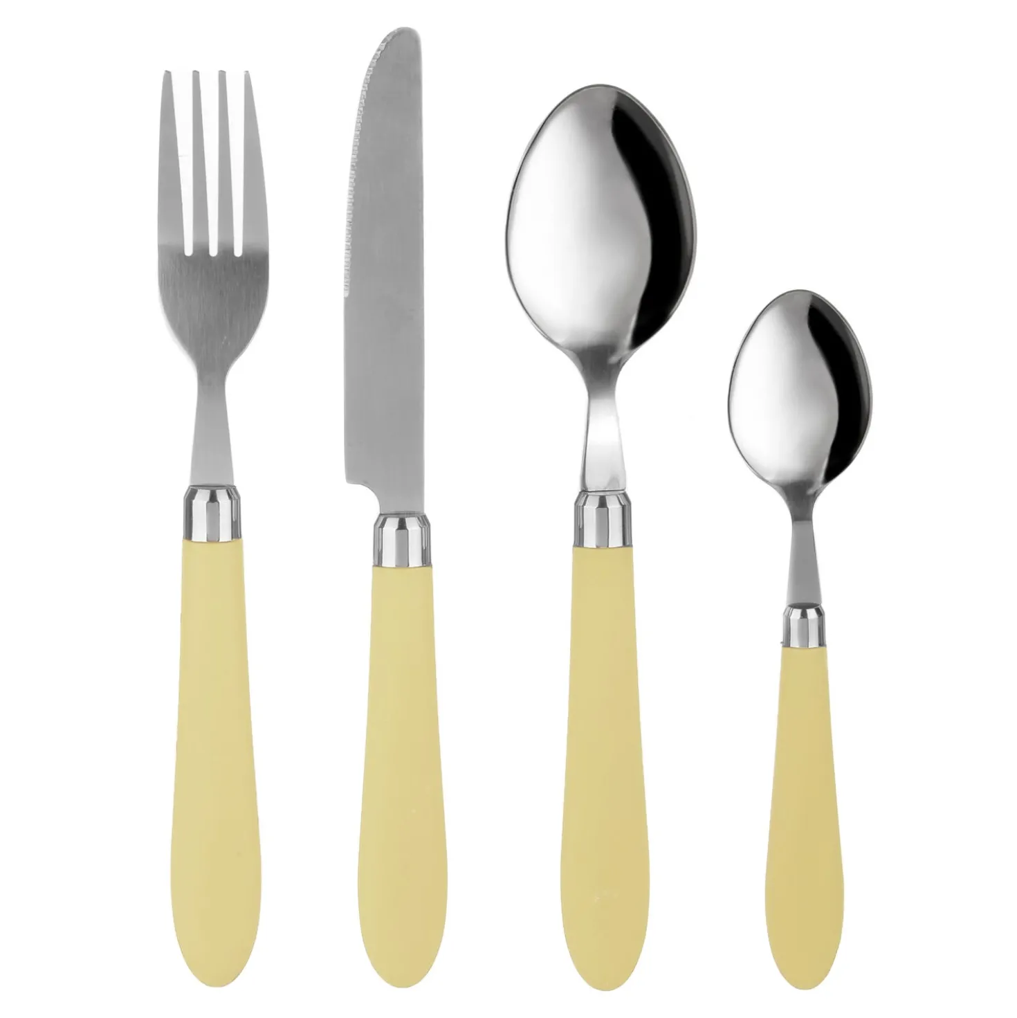 Set 24 posate Smooth in acciaio inox con manico verde chiaro