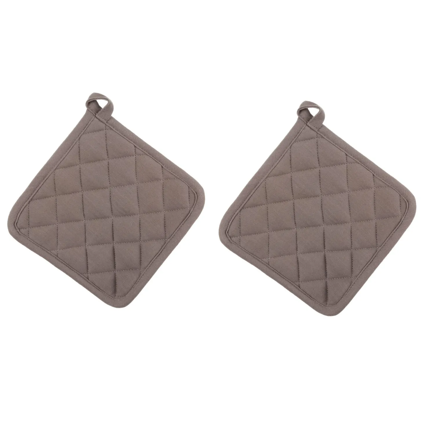 Set 2 presine 18x18 cm tortora in cotone Slub