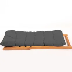 Set 2 sdraio legno cuscini grigi con tavolino