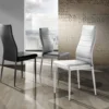 Set 4 sedie in ecopelle nere Idaho Tomasucci