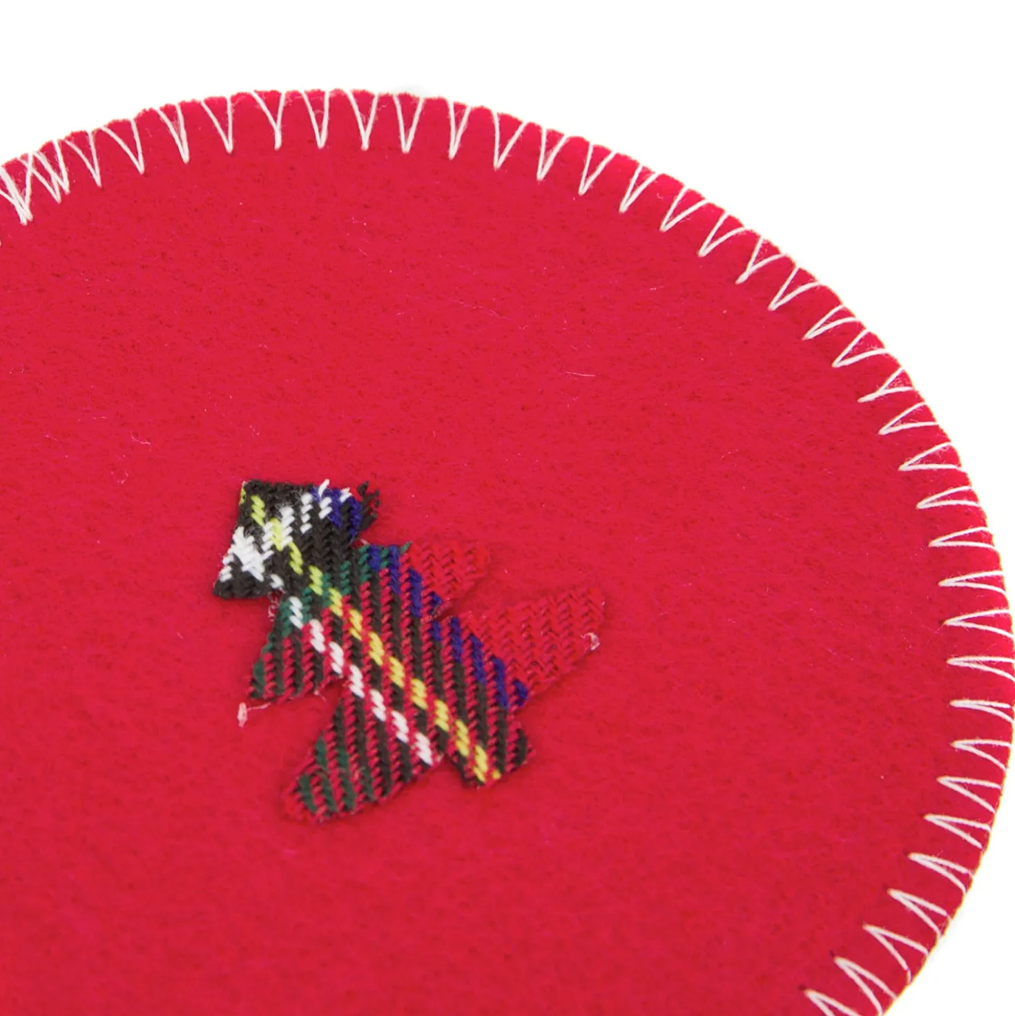 Set 4 sottobicchieri albero rosso 10 cm