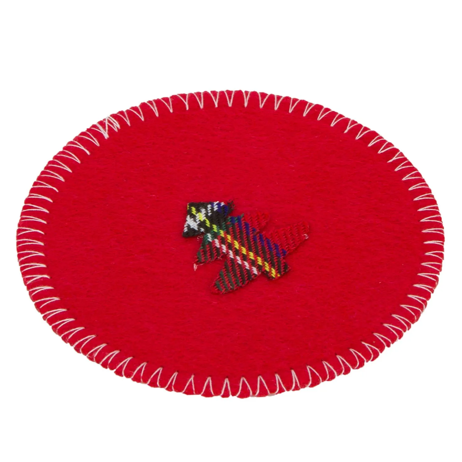 Set 4 sottobicchieri albero rosso 10 cm