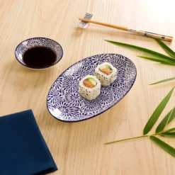 Set sushi 3 pezzi con decori blu Sushiko