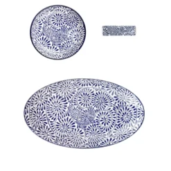 Set sushi 3 pezzi con decori blu Sushiko