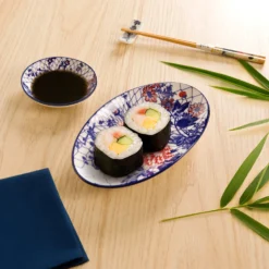 Set sushi 3 pezzi con decori rossi, bianchi, blu Sushiko