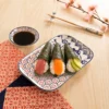 Set sushi 3 pezzi piattino rettangolare 23 cm blu rosso Sushiko