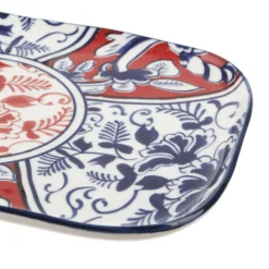 Set sushi 3 pezzi piattino rettangolare 23 cm rosso blu Sushiko