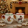 Set 2 tazze 300 ml Pupazzo e Babbo Natale