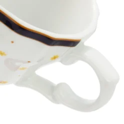 Set 6 tazzine caffè decori Natale porcellana con piattino