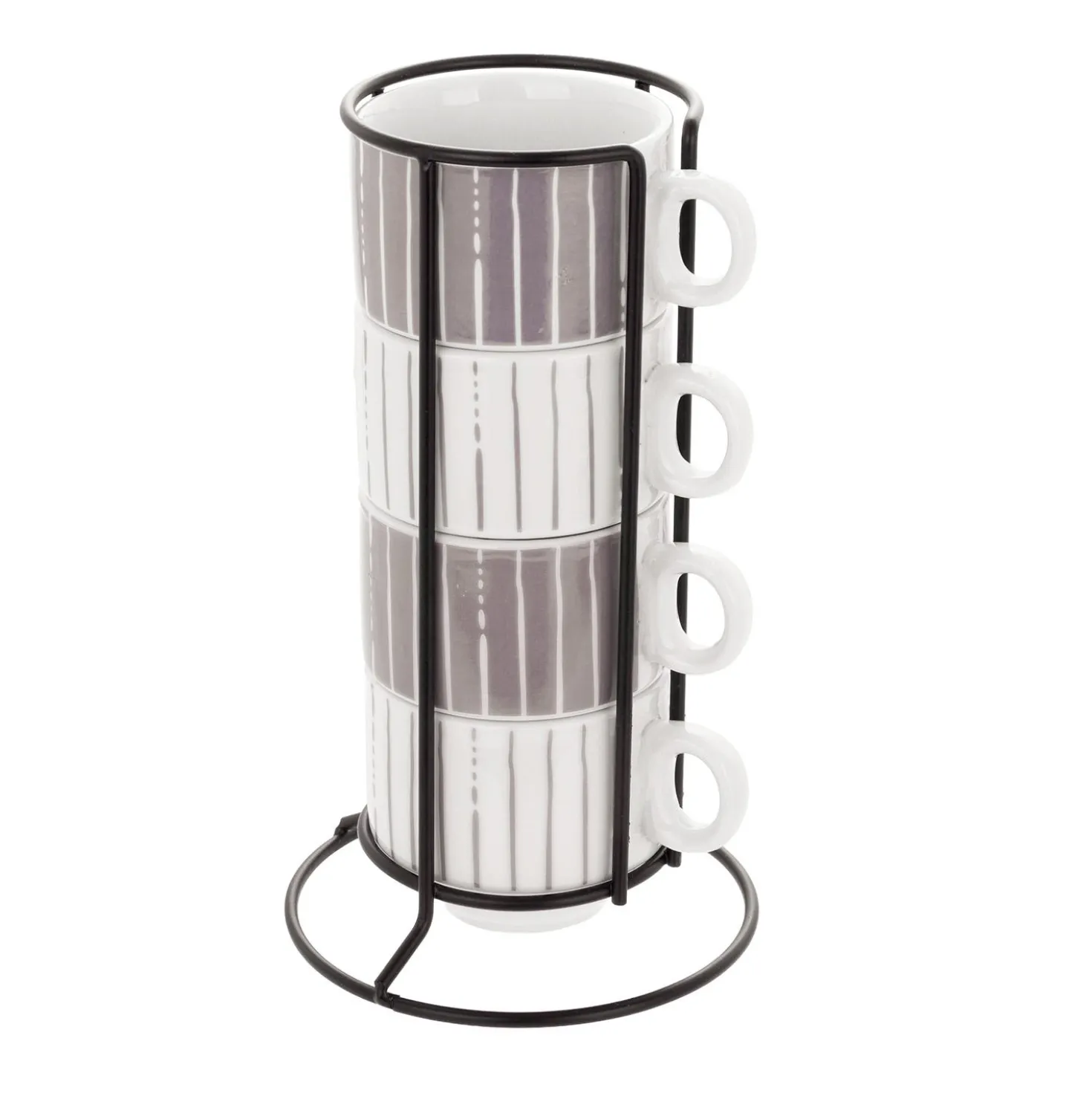 Set 4 tazzine caffè Mix e Match grigio con stand