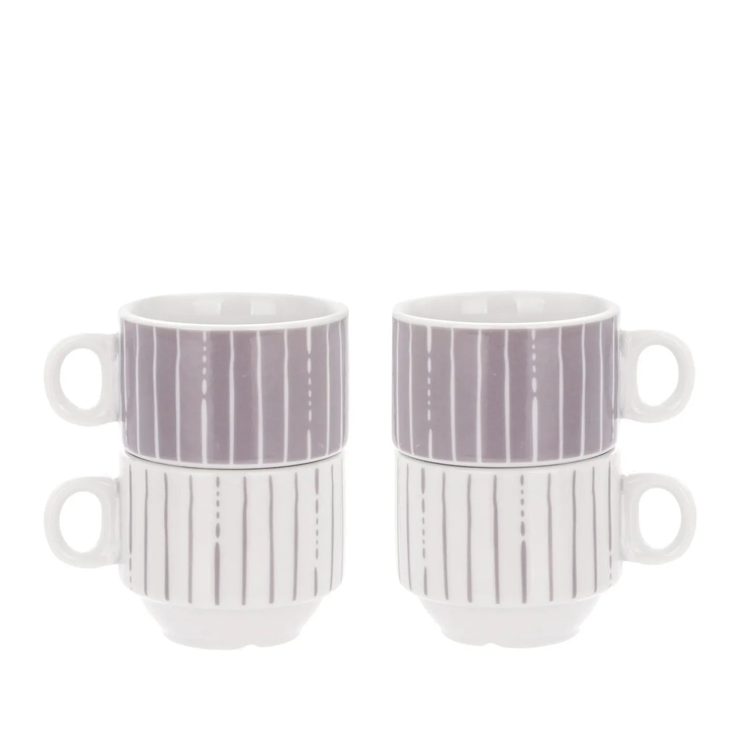 Set 4 tazzine caffè Mix e Match grigio con stand