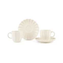 Set 2 tazzine e 2 piattini bianchi