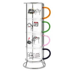 Set 4 tazzine 100 ml in vetro Comic