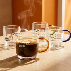 Set 4 tazzine 100 ml in vetro Comic