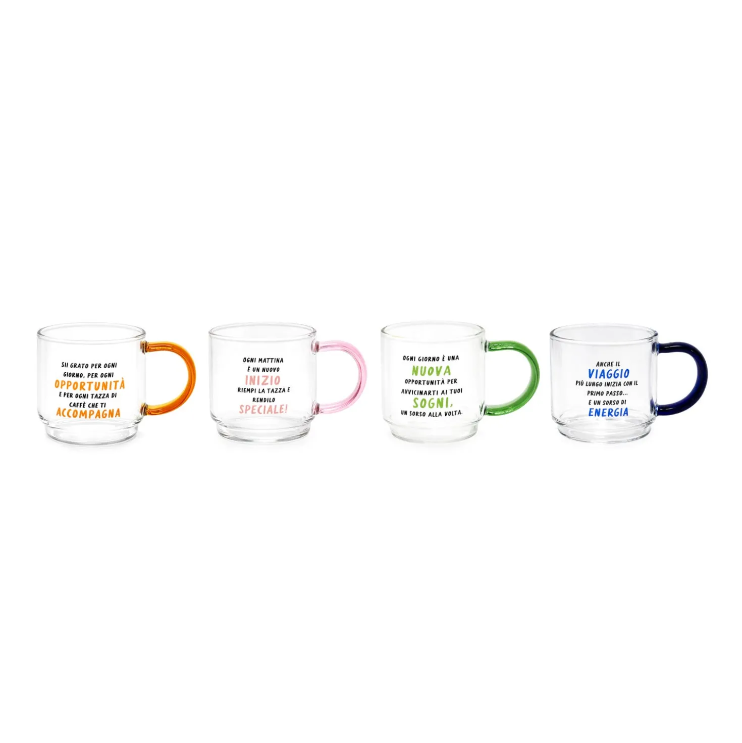 Set 4 tazzine 100 ml in vetro Focus