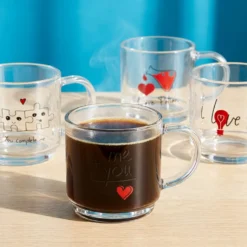 Set 4 tazzine 100 ml in vetro Love up
